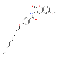 ChemSpider 2D Image | 4-(Decyloxy)-N-(6-methoxy-2-oxo-2H-chromen-3-yl)benzamide | C27H33NO5