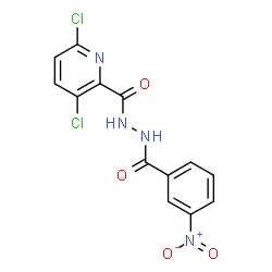ChemSpider 2D Image | 3,6-Dichloro-N'-(3-nitrobenzoyl)-2-pyridinecarbohydrazide | C13H8Cl2N4O4