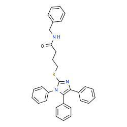 ChemSpider 2D Image | N-Benzyl-4-[(1,4,5-triphenyl-1H-imidazol-2-yl)sulfanyl]butanamide | C32H29N3OS