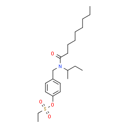 ChemSpider 2D Image | 4-{[sec-Butyl(nonanoyl)amino]methyl}phenyl ethanesulfonate | C22H37NO4S