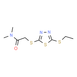 ChemSpider 2D Image | 2-{[5-(Ethylsulfanyl)-1,3,4-thiadiazol-2-yl]sulfanyl}-N,N-dimethylacetamide | C8H13N3OS3