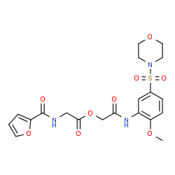 ChemSpider 2D Image | 2-{[2-Methoxy-5-(4-morpholinylsulfonyl)phenyl]amino}-2-oxoethyl N-2-furoylglycinate | C20H23N3O9S