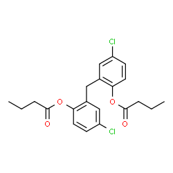 ChemSpider 2D Image | Methylenebis-4-chloro-2,1-phenylene dibutanoate | C21H22Cl2O4