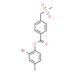 ChemSpider 2D Image | 2-Bromo-4-methylphenyl 4-[(methylsulfonyl)methyl]benzoate | C16H15BrO4S