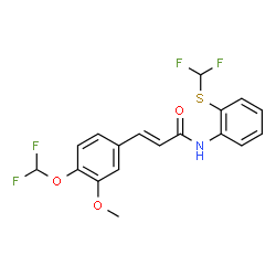 ChemSpider 2D Image | (2E)-3-[4-(Difluoromethoxy)-3-methoxyphenyl]-N-{2-[(difluoromethyl)sulfanyl]phenyl}acrylamide | C18H15F4NO3S
