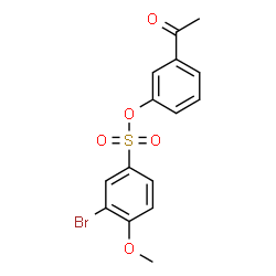 ChemSpider 2D Image | 3-Acetylphenyl 3-bromo-4-methoxybenzenesulfonate | C15H13BrO5S