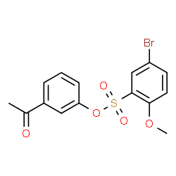 ChemSpider 2D Image | 3-Acetylphenyl 5-bromo-2-methoxybenzenesulfonate | C15H13BrO5S