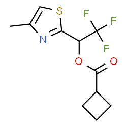 ChemSpider 2D Image | 2,2,2-Trifluoro-1-(4-methyl-1,3-thiazol-2-yl)ethyl cyclobutanecarboxylate | C11H12F3NO2S