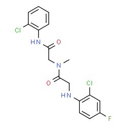 ChemSpider 2D Image | N-(2-Chloro-4-fluorophenyl)glycyl-N-(2-chlorophenyl)-N~2~-methylglycinamide | C17H16Cl2FN3O2