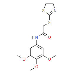 ChemSpider 2D Image | 2-(4,5-Dihydro-1,3-thiazol-2-ylsulfanyl)-N-(3,4,5-trimethoxyphenyl)acetamide | C14H18N2O4S2
