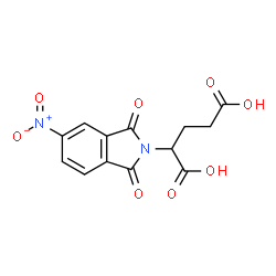 ChemSpider 2D Image | 2-(5-Nitro-1,3-dioxo-1,3-dihydro-2H-isoindol-2-yl)pentanedioic acid | C13H10N2O8