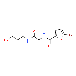 ChemSpider 2D Image | 5-Bromo-N-{2-[(3-hydroxypropyl)amino]-2-oxoethyl}-2-furamide | C10H13BrN2O4