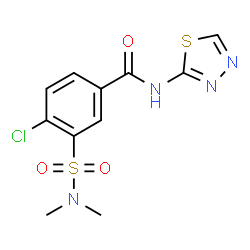 ChemSpider 2D Image | 4-Chloro-3-(dimethylsulfamoyl)-N-(1,3,4-thiadiazol-2-yl)benzamide | C11H11ClN4O3S2