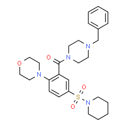 ChemSpider 2D Image | (4-Benzyl-1-piperazinyl)[2-(4-morpholinyl)-5-(1-piperidinylsulfonyl)phenyl]methanone | C27H36N4O4S