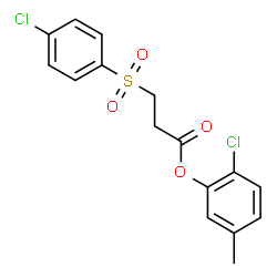 ChemSpider 2D Image | 2-Chloro-5-methylphenyl 3-[(4-chlorophenyl)sulfonyl]propanoate | C16H14Cl2O4S