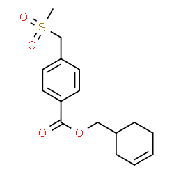 ChemSpider 2D Image | 3-Cyclohexen-1-ylmethyl 4-[(methylsulfonyl)methyl]benzoate | C16H20O4S