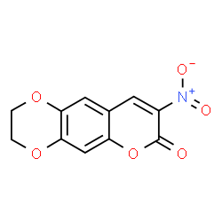 ChemSpider 2D Image | 8-Nitro-2,3-dihydro-7H-[1,4]dioxino[2,3-g]chromen-7-one | C11H7NO6