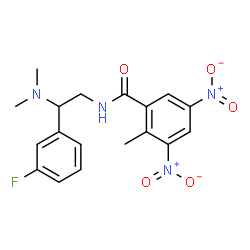 ChemSpider 2D Image | N-[2-(Dimethylamino)-2-(3-fluorophenyl)ethyl]-2-methyl-3,5-dinitrobenzamide | C18H19FN4O5