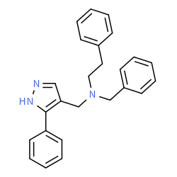 ChemSpider 2D Image | N-Benzyl-2-phenyl-N-[(5-phenyl-1H-pyrazol-4-yl)methyl]ethanamine | C25H25N3