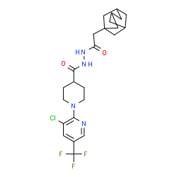 ChemSpider 2D Image | N'-(Adamantan-1-ylacetyl)-1-[3-chloro-5-(trifluoromethyl)-2-pyridinyl]-4-piperidinecarbohydrazide | C24H30ClF3N4O2