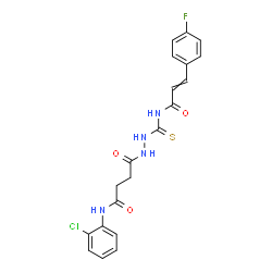 ChemSpider 2D Image | N-(2-Chlorophenyl)-4-(2-{[3-(4-fluorophenyl)acryloyl]carbamothioyl}hydrazino)-4-oxobutanamide | C20H18ClFN4O3S