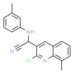 ChemSpider 2D Image | (2-Chloro-8-methyl-3-quinolinyl)[(3-methylphenyl)amino]acetonitrile | C19H16ClN3