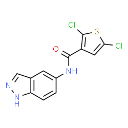 ChemSpider 2D Image | 2,5-Dichloro-N-(1H-indazol-5-yl)-3-thiophenecarboxamide | C12H7Cl2N3OS