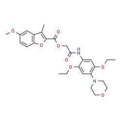 ChemSpider 2D Image | 2-{[2,5-Diethoxy-4-(4-morpholinyl)phenyl]amino}-2-oxoethyl 5-methoxy-3-methyl-1-benzofuran-2-carboxylate | C27H32N2O8