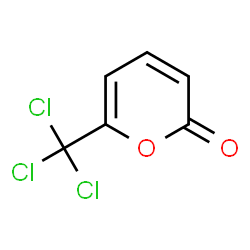 ChemSpider 2D Image | 6-(Trichloromethyl)-2H-pyran-2-one | C6H3Cl3O2