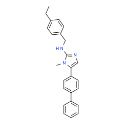 ChemSpider 2D Image | 5-(4-Biphenylyl)-N-(4-ethylbenzyl)-1-methyl-1H-imidazol-2-amine | C25H25N3