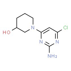 ChemSpider 2D Image | 1-(2-Amino-6-chloro-4-pyrimidinyl)-3-piperidinol | C9H13ClN4O