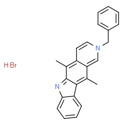 ChemSpider 2D Image | 2-Benzyl-5,11-dimethyl-2H-pyrido[4,3-b]carbazole hydrobromide (1:1) | C24H21BrN2