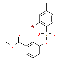 ChemSpider 2D Image | Methyl 3-{[(2-bromo-4-methylphenyl)sulfonyl]oxy}benzoate | C15H13BrO5S