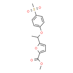 ChemSpider 2D Image | Methyl 5-{1-[4-(methylsulfonyl)phenoxy]ethyl}-2-furoate | C15H16O6S