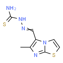 ChemSpider 2D Image | 2-[(6-Methylimidazo[2,1-b][1,3]thiazol-5-yl)methylene]hydrazinecarbothioamide | C8H9N5S2