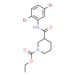 ChemSpider 2D Image | Ethyl 3-[(2,5-dibromophenyl)carbamoyl]-1-piperidinecarboxylate | C15H18Br2N2O3