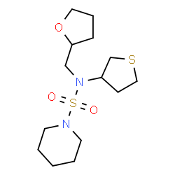 ChemSpider 2D Image | N-(Tetrahydro-2-furanylmethyl)-N-(tetrahydro-3-thiophenyl)-1-piperidinesulfonamide | C14H26N2O3S2