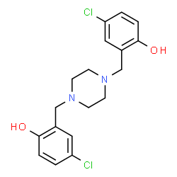 ChemSpider 2D Image | 2,2'-[1,4-Piperazinediylbis(methylene)]bis(4-chlorophenol) | C18H20Cl2N2O2