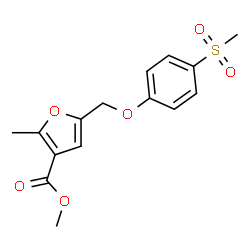 ChemSpider 2D Image | Methyl 2-methyl-5-{[4-(methylsulfonyl)phenoxy]methyl}-3-furoate | C15H16O6S