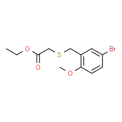 ChemSpider 2D Image | Ethyl [(5-bromo-2-methoxybenzyl)sulfanyl]acetate | C12H15BrO3S