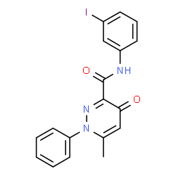 ChemSpider 2D Image | N-(3-Iodophenyl)-6-methyl-4-oxo-1-phenyl-1,4-dihydro-3-pyridazinecarboxamide | C18H14IN3O2