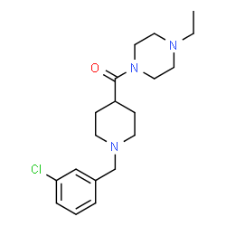 ChemSpider 2D Image | [1-(3-Chlorobenzyl)-4-piperidinyl](4-ethyl-1-piperazinyl)methanone | C19H28ClN3O