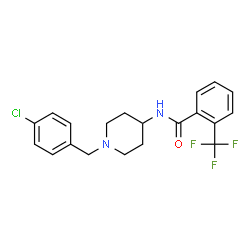 ChemSpider 2D Image | N-[1-(4-Chlorobenzyl)-4-piperidinyl]-2-(trifluoromethyl)benzamide | C20H20ClF3N2O