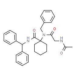 ChemSpider 2D Image | 1-[(N-Acetylglycyl)(benzyl)amino]-N-(diphenylmethyl)cyclohexanecarboxamide | C31H35N3O3