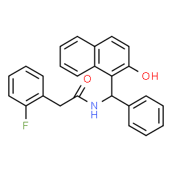 ChemSpider 2D Image | 2-(2-Fluorophenyl)-N-[(2-hydroxy-1-naphthyl)(phenyl)methyl]acetamide | C25H20FNO2