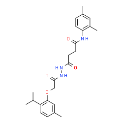 ChemSpider 2D Image | N-(2,4-Dimethylphenyl)-4-{2-[(2-isopropyl-5-methylphenoxy)acetyl]hydrazino}-4-oxobutanamide | C24H31N3O4