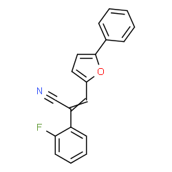 ChemSpider 2D Image | 2-(2-Fluorophenyl)-3-(5-phenyl-2-furyl)acrylonitrile | C19H12FNO
