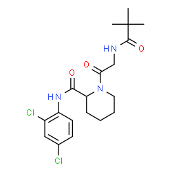 ChemSpider 2D Image | N-(2,4-Dichlorophenyl)-1-[N-(2,2-dimethylpropanoyl)glycyl]-2-piperidinecarboxamide | C19H25Cl2N3O3