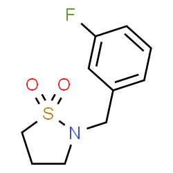 ChemSpider 2D Image | 2-(3-Fluorobenzyl)-1,2-thiazolidine 1,1-dioxide | C10H12FNO2S