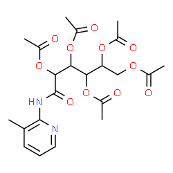 ChemSpider 2D Image | 6-[(3-Methyl-2-pyridinyl)amino]-6-oxo-1,2,3,4,5-hexanepentayl pentaacetate | C22H28N2O11